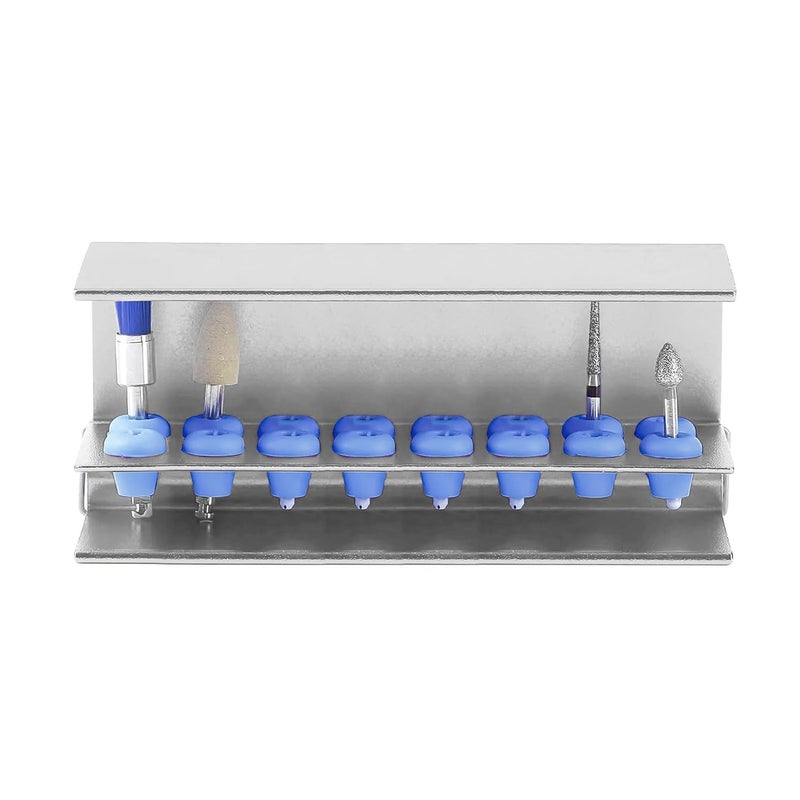 EustomA 16 Holes Burs Holder 4 pcs Block Case High Temperature Sterilizable Autoclavable Burs Holder Box (Silver) - Image 5